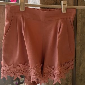 Beautiful Linen Short with One-of a-Kind Lace